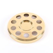 Gold Finish Deluxe Communion Mini Bread Plate Tray & Bread Disc
