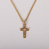 16-18" Gold Over Sterling Silver Cross Cut Out Necklace