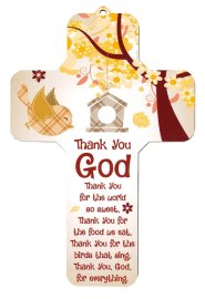 Children's Wooden Cross - Thank You God (12490)