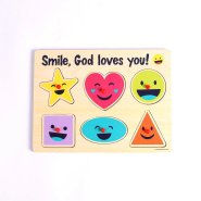 Smile God Loves You Wood Peg Puzzle