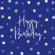 Birthday Card - Blue Stars
