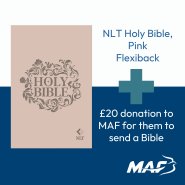 NLT Holy Bible, Pink Flexiback and MAF Bible Donation
