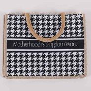 Motherhood Is Kingdom Word Canvas Tote