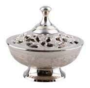 Nickel Plated Incense Bowl H 13 cm