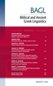 Biblical and Ancient Greek Linguistics, Volume 13