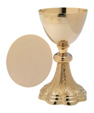 Gold Plated Chalice with Paten H 21.5 cm