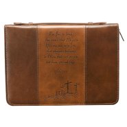 Medium John 3:16 (Brown/Tan) Two-tone LuxLeather Bible Cover