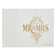 Guest Book White/Gold Mr. & Mrs. Our Wedding