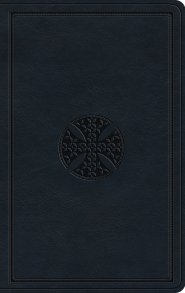 ESV Large Print Value Thinline Bible (TruTone, Navy, Mosaic Cross Design)
