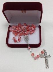 Murano Glass Rosary Pink and White