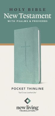 NLT Pocket Thinline New Testament with Psalms and Proverbs (LeatherLike, Teal Cross)