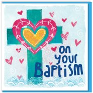 Cross & Heart Baptism Card