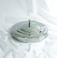 Communion Tray Cover 11" x 1 3/8" - Silver Finish With Elegant Cross Topper