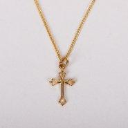 16-18" Gold Over Sterling Silver Cutout Cross Necklace