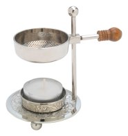 Adjustable Nickel Plated Incense Burner H 11cm