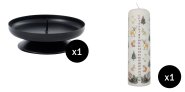 20cm Winter Wildlife Pillar Advent Candle & Pillar Candle Holder