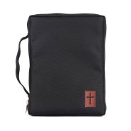 Cross Patch Canvas Bible Cover - Medium