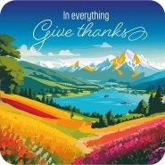 Give Thanks Cork Coaster