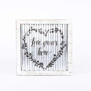 Love Grows Here Corrugated Tin Wall Decor