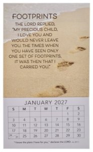 2027 Mini Magnetic Calendar Footprints In The Sand