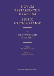 Novum Testamentum Graecum: Editio Critica Maior (ECM) VI/3.1: Revelation, Studies on the Text