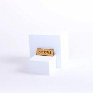 Badge Engraved Contemporary Apostle Gold Pin