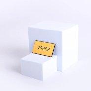 Badge Engraved Usher Gold Magnet