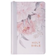 KJV Bible Deluxe Gift Faux Leather, Floral Printed w/zipper