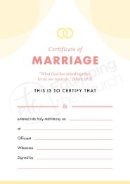 ETC Marriage Certificate A5 Portrait (pack of 10)
