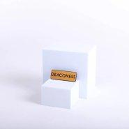 Badge Engraved Contemporary Deaconess Gold Pin