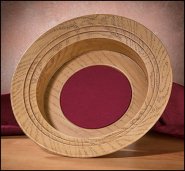 Offering Plate-Molded Plastic-Oak Tone