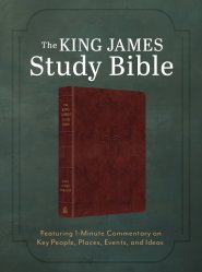 King James Study Bible: Featuring 1-Minute Commentary on Key People, Places, Events, and Ideas  [Burgundy Sword & Shield]