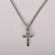 16-18" Sterling Silver Small Cross Jewel Necklace