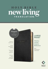 NLT Large Print Thinline Center-Column Reference Bible, Filament Enabled (LeatherLike, Black Holy Windows, Red Letter)
