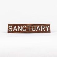 Sign Engraved Sanctuary Walnut