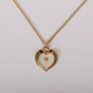 18" Gold Over Sterling Silver Mustard Seed Heart Necklace