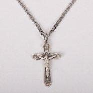 24" Sterling Silver Crucifix Necklace