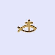 Fish & Cross Lapel Pin - Pack of 3