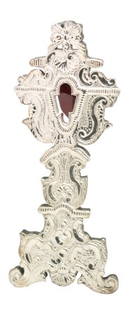 Silver Plated Reliquary on Wood H 40 cm