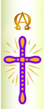 Candle Sticker - Purple Cross On Sparkle Background (Without Year)