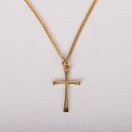 18" Gold Over Sterling Silver Cross Necklace