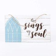 Then Sings My Soul Wood Wall Decor with Rope