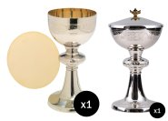 Nickel Plated Chalice with Gold Plated Inside, Paten & Ciborium