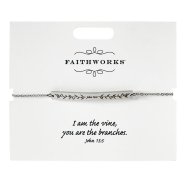 Bracelet-Bar-I Am The Vine...-Silver Plated (John 15:5) (7" w/ 1.5" Extender)