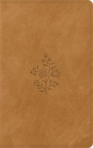 ESV Giant Print Personal Size Bible, Red Letter, Thumb Indexed (TruTone, Nubuck Caramel, Wildflower Design)