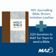 NIV Journalling Bible, Brown, Imitation Leather and MAF Bible Donation