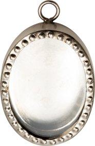 Nickel Plated Oval Wall Reliquary H 6 cm