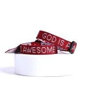 God Is Awesome Maroon Woven Bracelet - Pack of 25