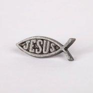 Lapel Pin Jesus/Fish Pewter Pack of 6