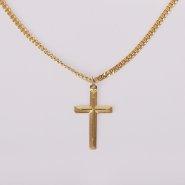 24" Gold Over Sterling Silver Cross Within Cross Necklace